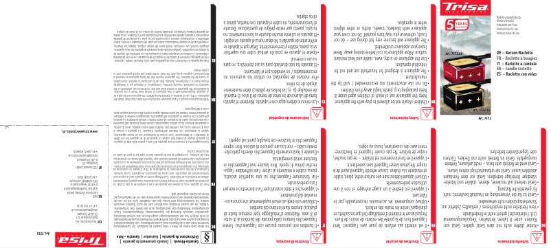 Page 1 de la notice Manuel utilisateur Trisa 7572