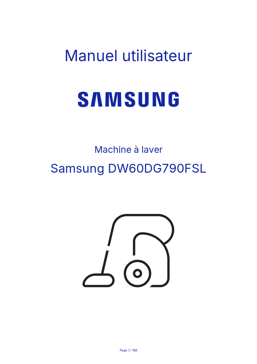 Page n°1 - Manuel utilisateur Samsung DW60DG790FSL