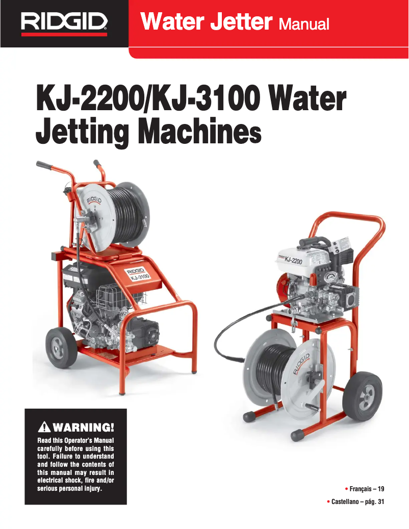 Página 1 del manual Manual de usuario Ridgid KJ-3100