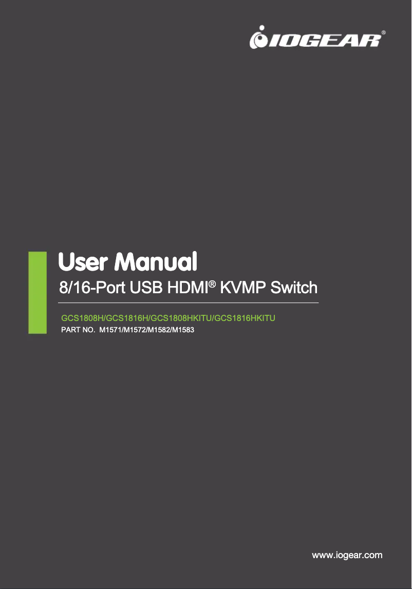 Page n°1 - Manuel utilisateur iogear GCS1816