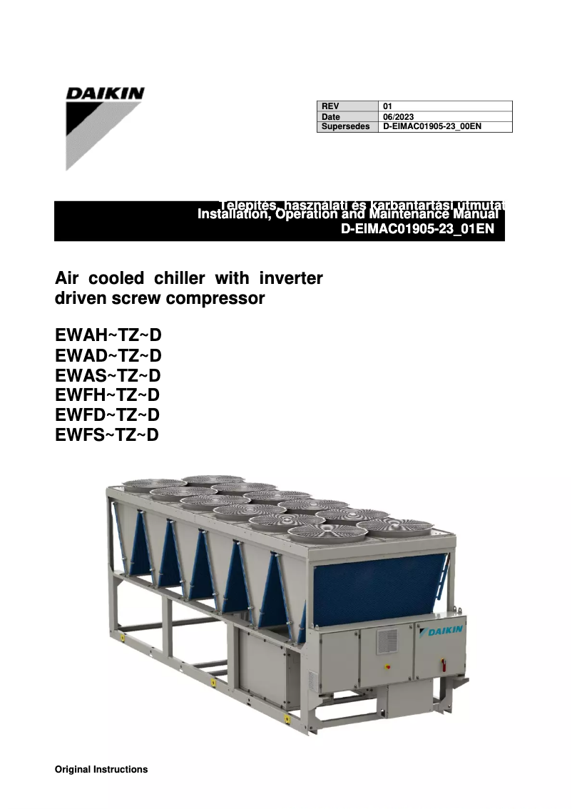 Image de la première page du manuel de l'appareil EWAH350TZXSB2