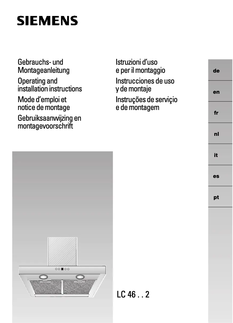Page 1 de la notice Manuel utilisateur Siemens LC46752