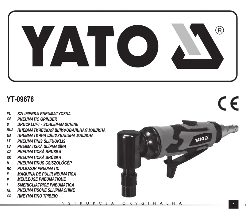 Page 1 de la notice Manuel utilisateur Yato YT-09676