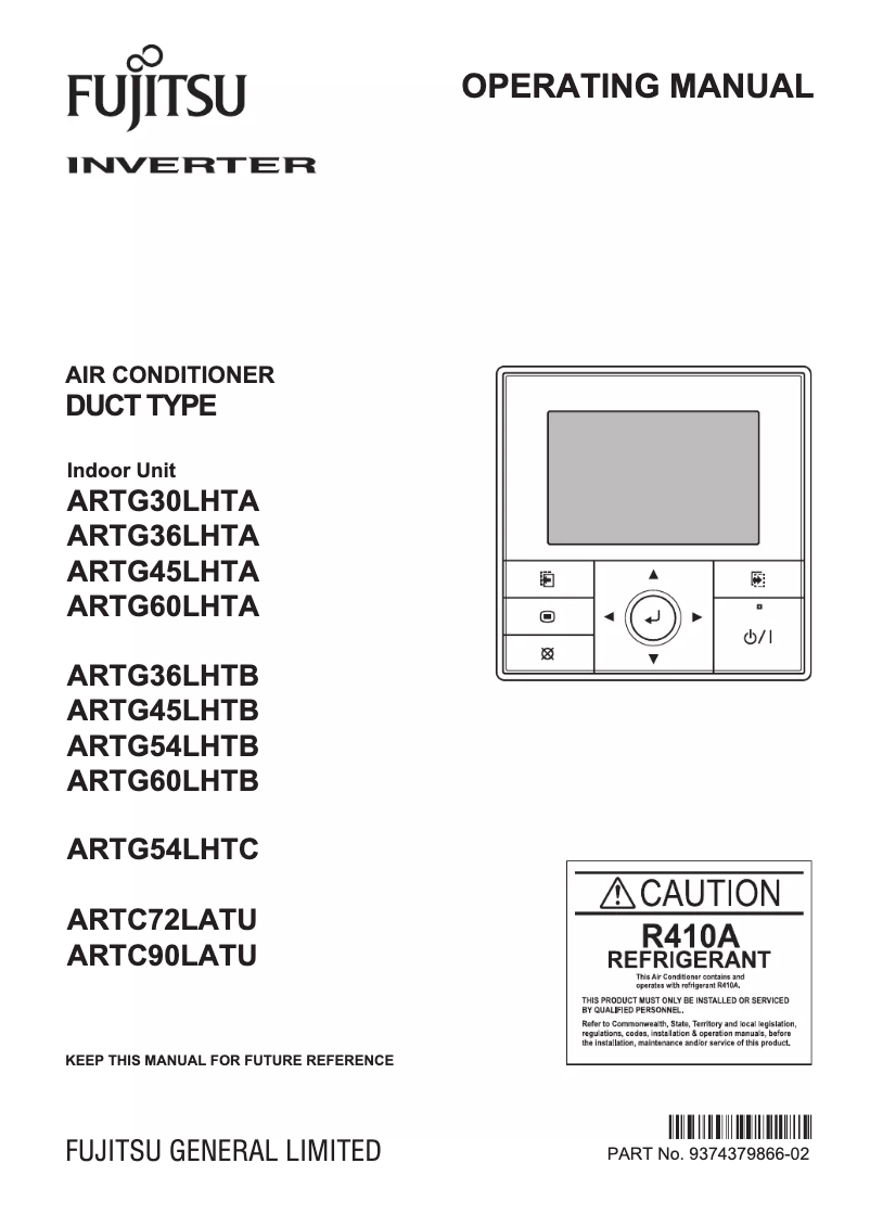 Page 1 de la notice Manuel utilisateur Fujitsu ARTG45LHTA