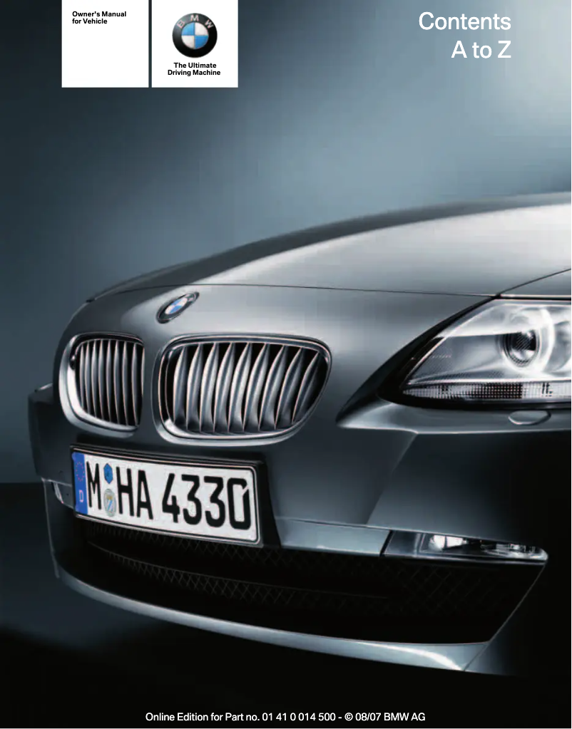 Page 1 de la notice Manuel utilisateur BMW Z4 3.0i (2007)