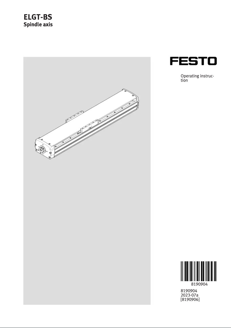 Page n°1 - Manuel utilisateur Festo ELGT-BS-90-350-20P