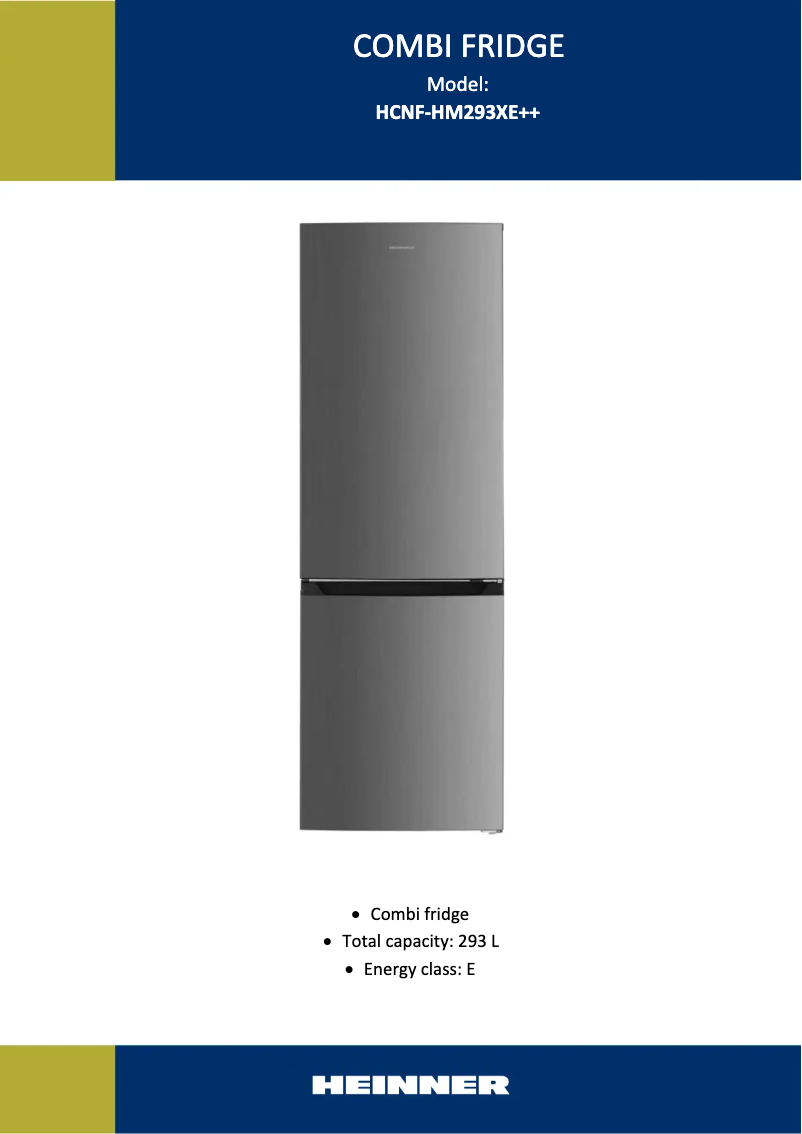 Page 1 de la notice Manuel utilisateur Heinner HCNF-HM293XE++