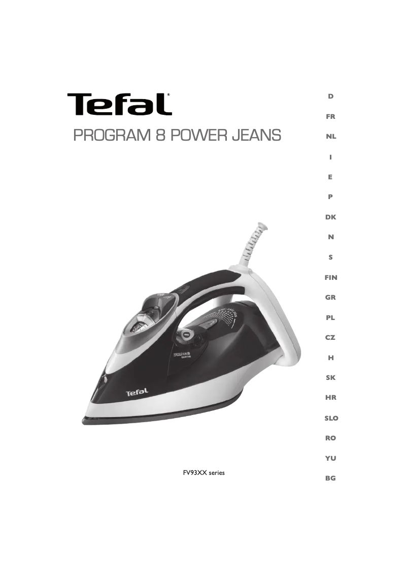 Page 1 de la notice Manuel utilisateur Tefal Program 8 Power Jean 500 FV9350