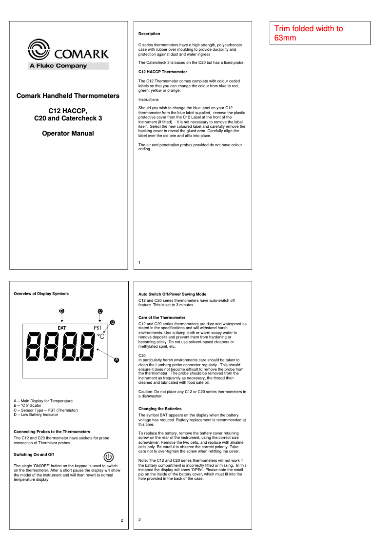 Image de la première page du manuel de l'appareil Catercheck 3