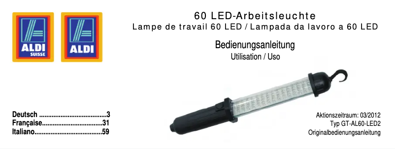 Page n°1 - Manuel utilisateur GlobalTronics GT-AL60-LED2