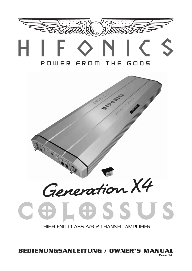 Page 1 de la notice Manuel utilisateur Hifonics Generation X4 Colossus
