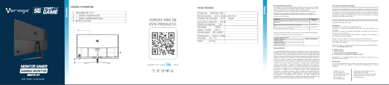 Page 1 de la notice Manuel utilisateur Vorago MGSTG-27