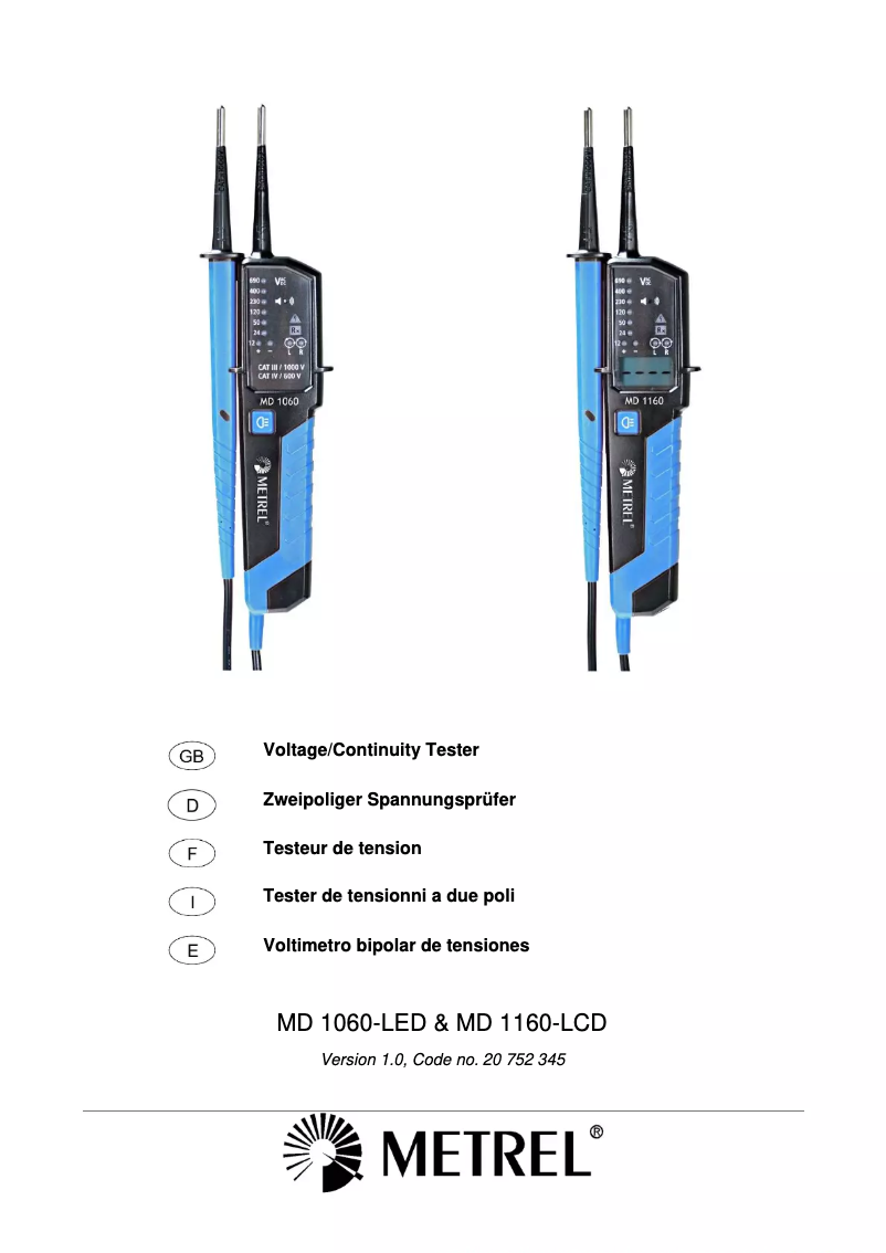 Image de la première page du manuel de l'appareil MD 1160