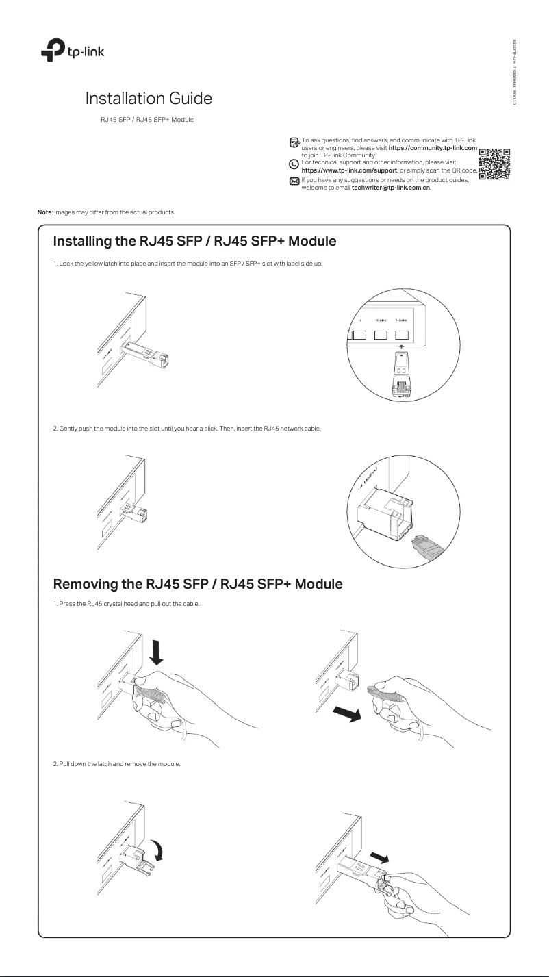 Page 1 de la notice Guide d'installation TP-Link TL-SM331T