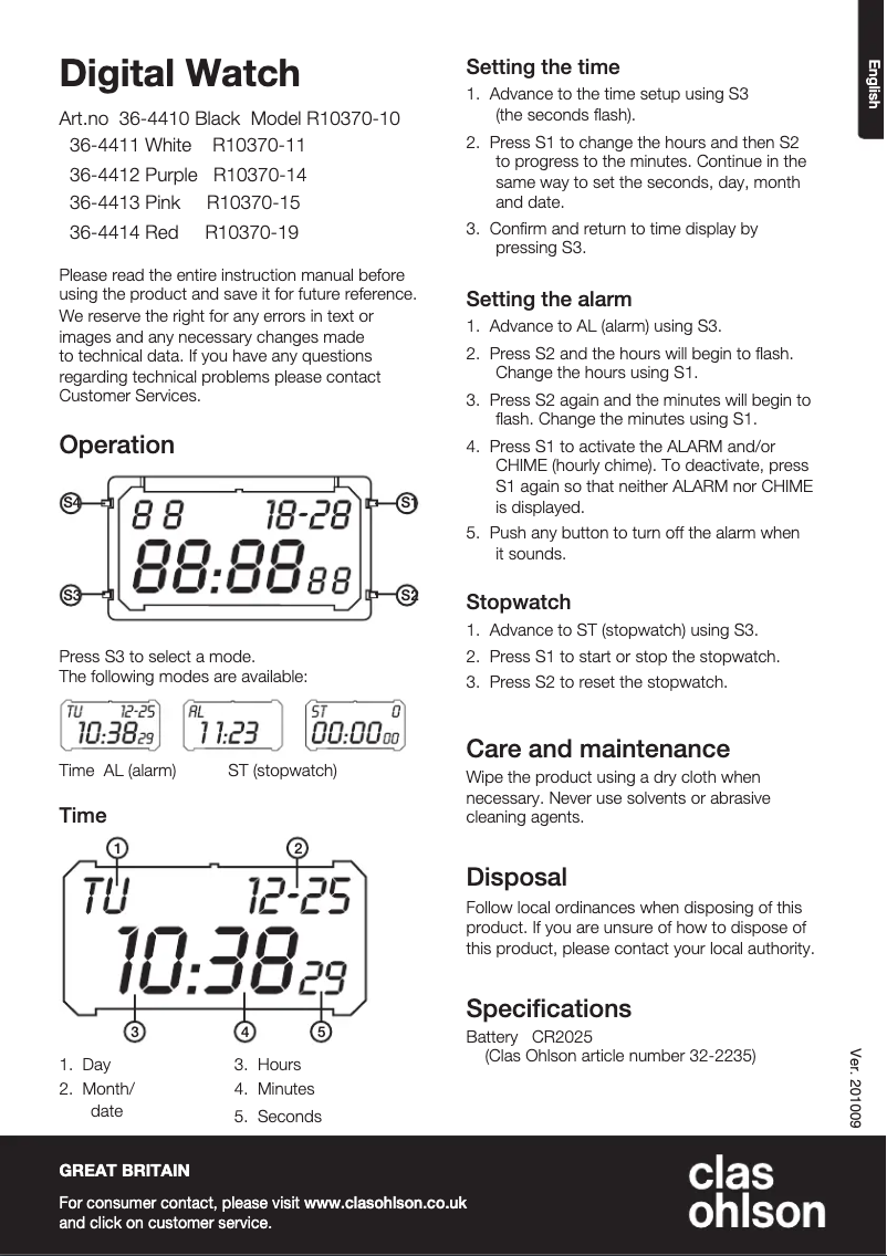Image de la première page du manuel de l'appareil R10370-10