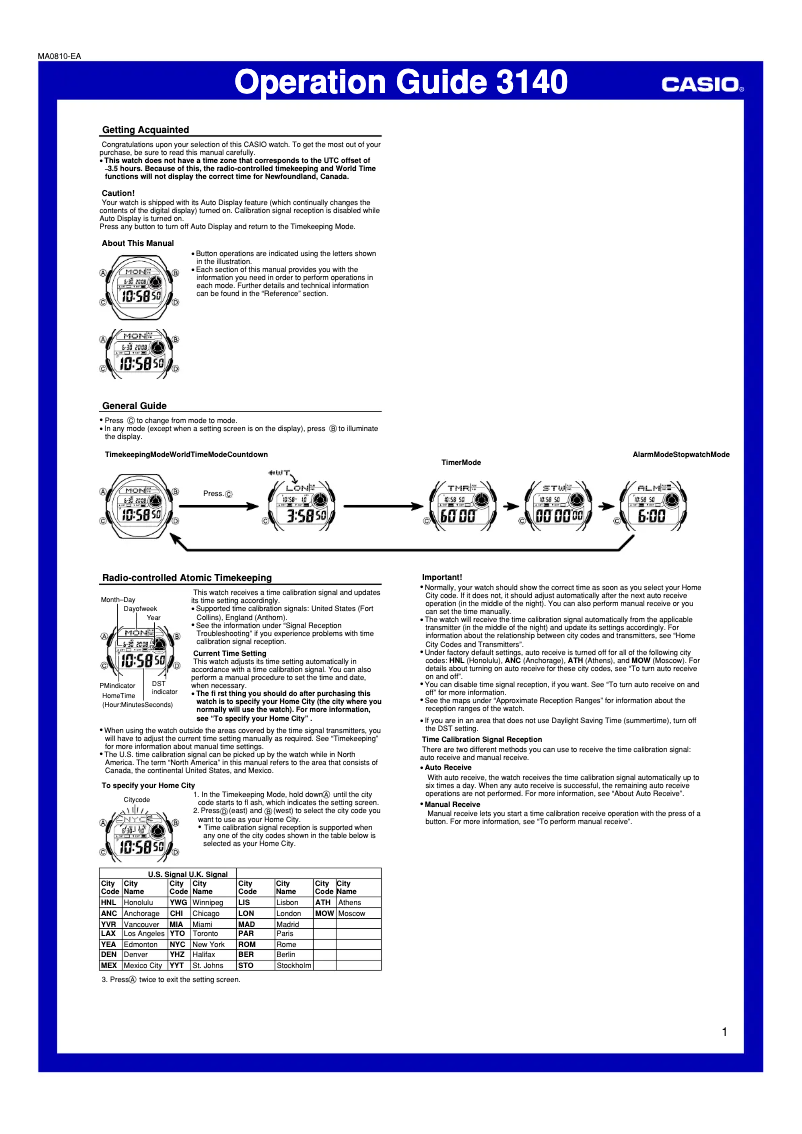 Image de la première page du manuel de l'appareil Waveceptor WV200A-1AV