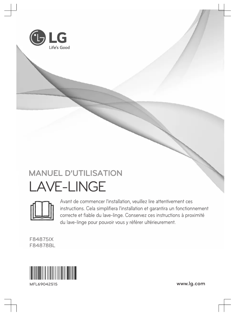 Page 1 de la notice Manuel utilisateur LG F84878BL