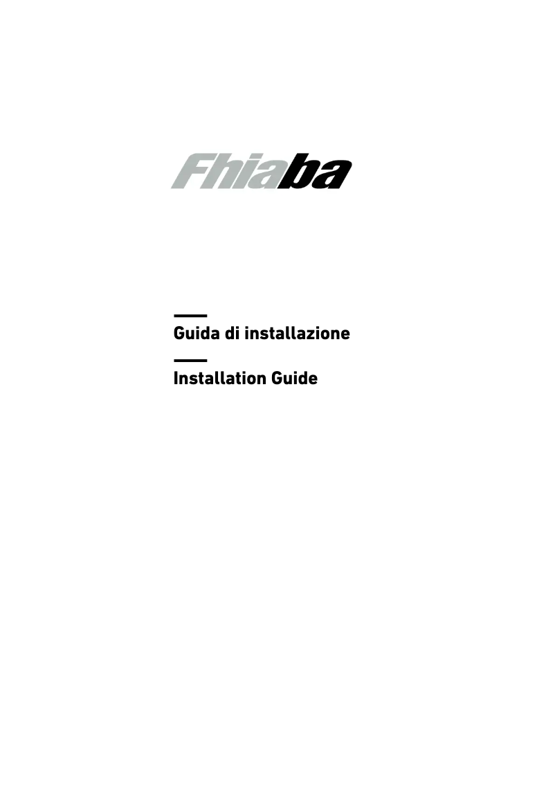 Page n°1 - Guide d'installation Fhiaba KS5990FR3A