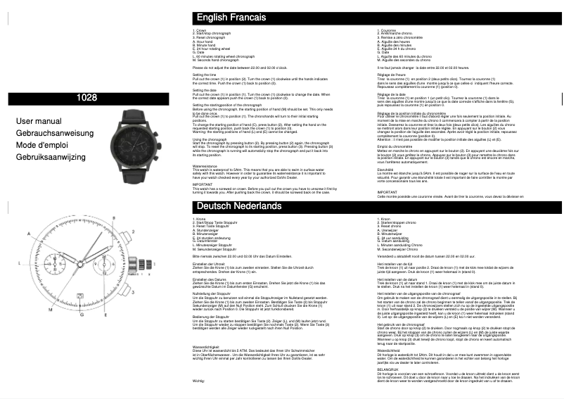 Page n°1 - Manuel utilisateur Davis 1028