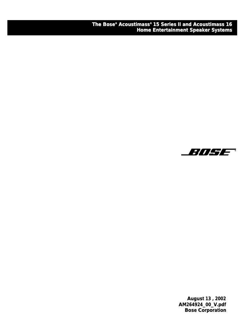 Página 1 del manual Manual de usuario Bose Acoustimass 16