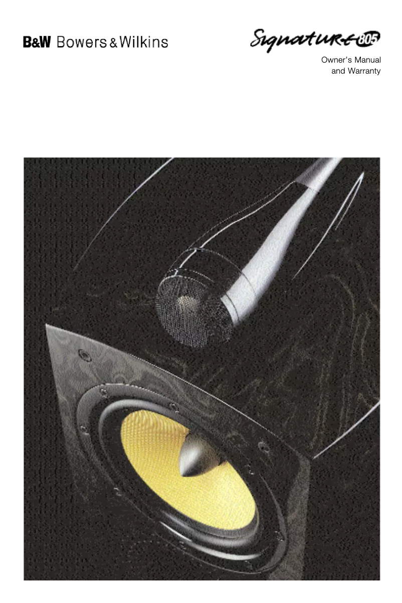 Page 1 de la notice Manuel utilisateur Bowers & Wilkins Singature 805
