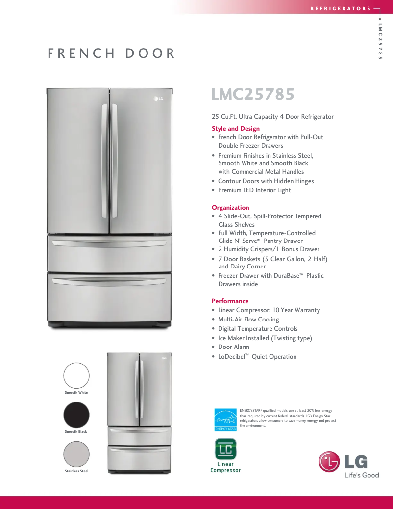 Página 1 del manual Ficha técnica LG LMC25785ST