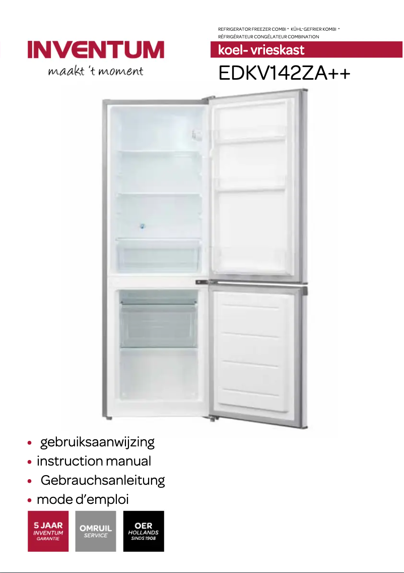 Page n°1 - Manuel utilisateur Inventum EDKV142ZA++
