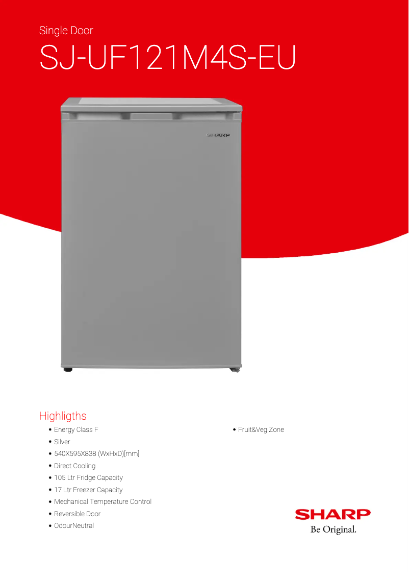 Image de la première page du manuel de l'appareil SJ-UF121M4S-EU