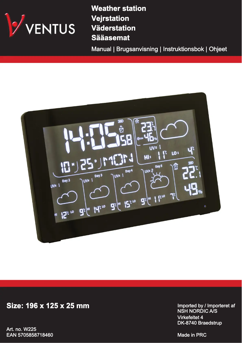 Page n°1 - Manuel utilisateur Ventus W225