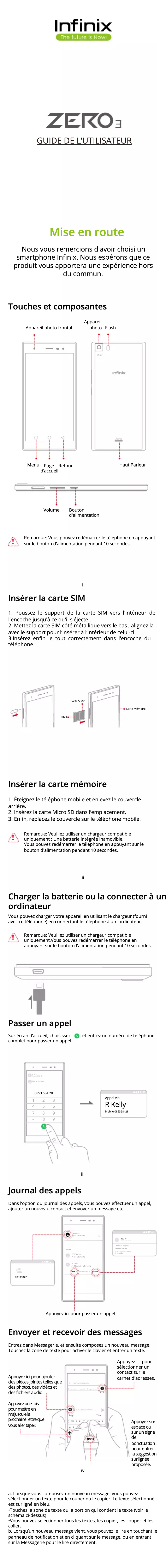 Page n°1 - Manuel utilisateur Infinix Zero 3