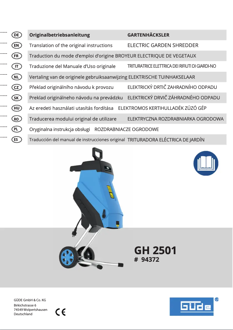 Page 1 de la notice Manuel utilisateur Güde GH 2501