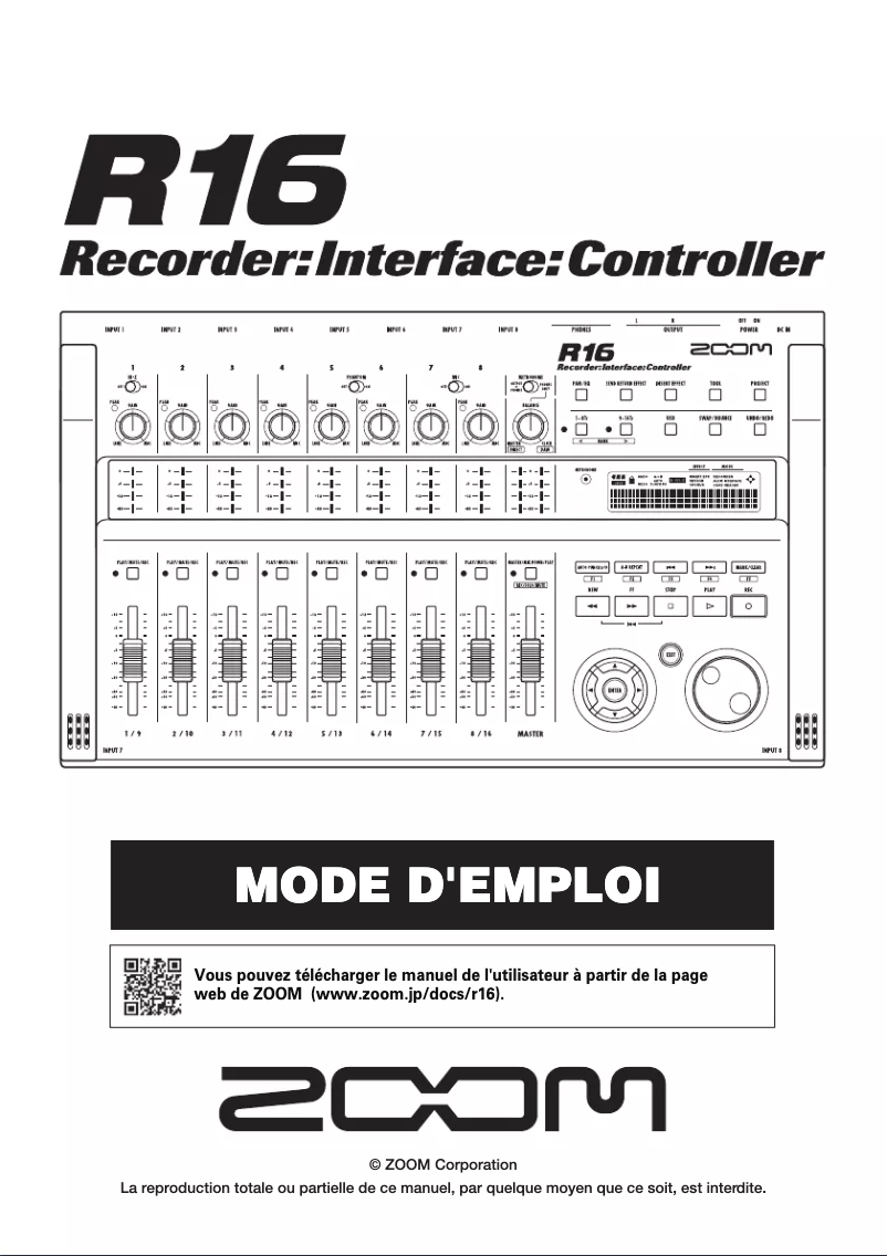 Page n°1 - Manuel utilisateur Zoom R16