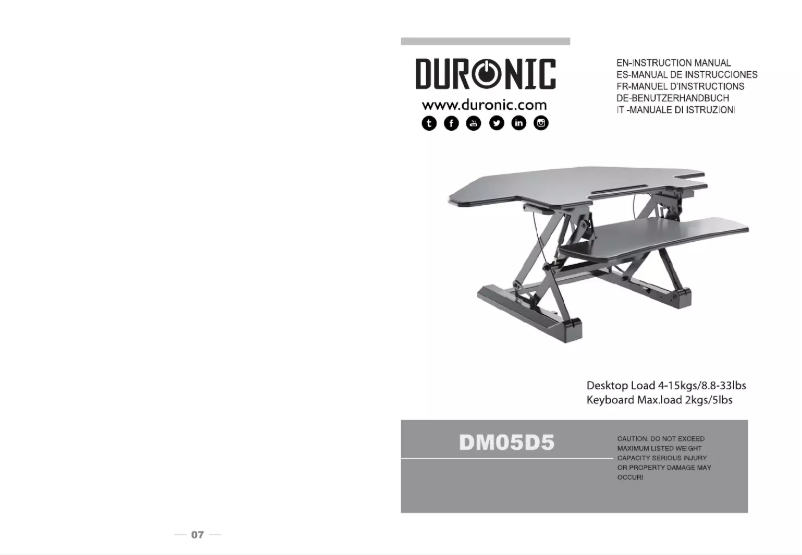 Image de la première page du manuel de l'appareil DM05D5