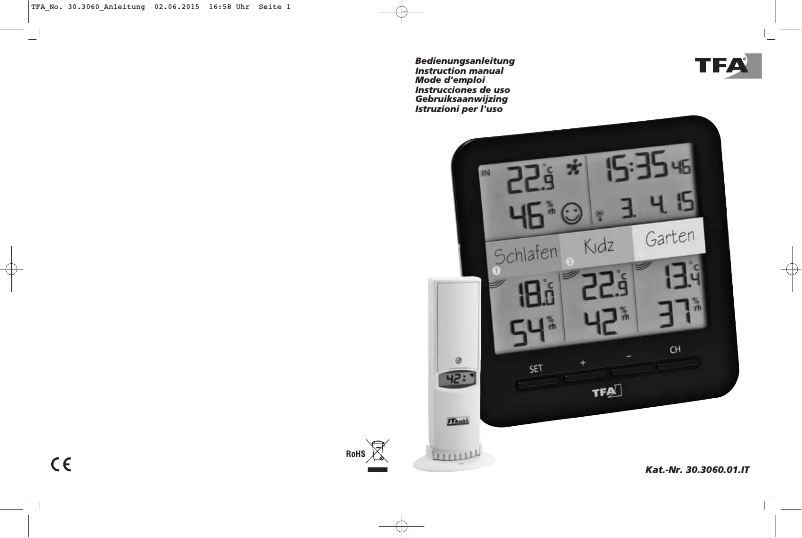 Page n°1 - Manuel utilisateur TFA 30.3060.01