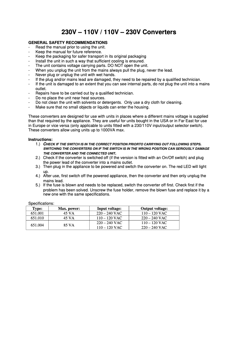 Page 1 de la notice Manuel utilisateur Mercury UK2US45VA