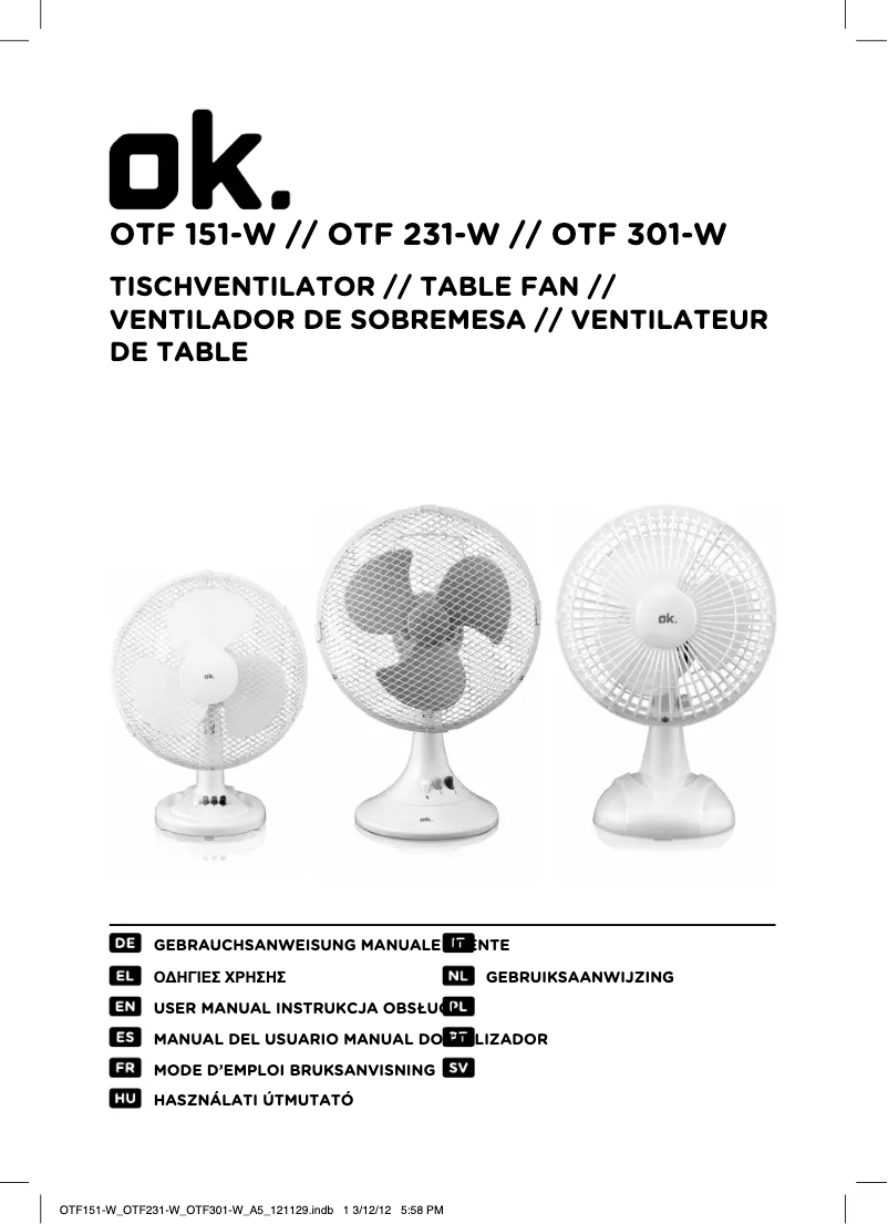 Image de la première page du manuel de l'appareil OTF 231-W