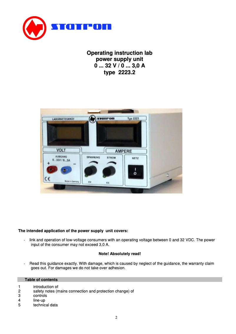 Image de la première page du manuel de l'appareil 2223.2