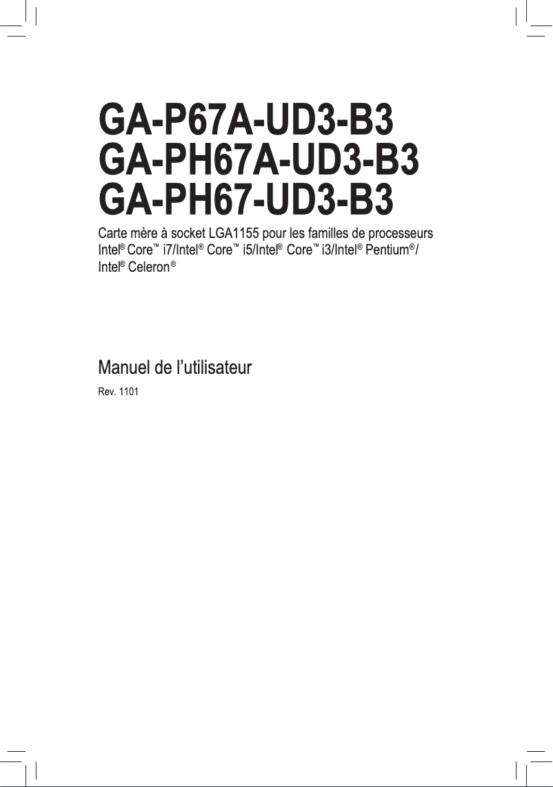 Page n°1 - Manuel utilisateur Gigabyte GA-PH67-UD3-B3
