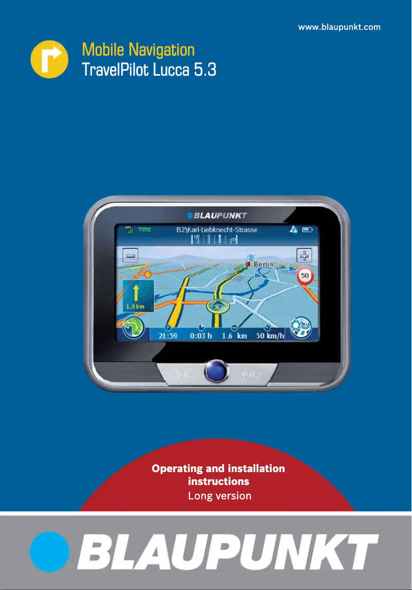Page 1 de la notice Manuel utilisateur Blaupunkt Travelpilot Lucca 5.3