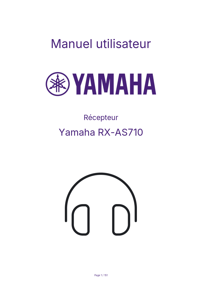 Page 1 de la notice Manuel utilisateur Yamaha RX-AS710