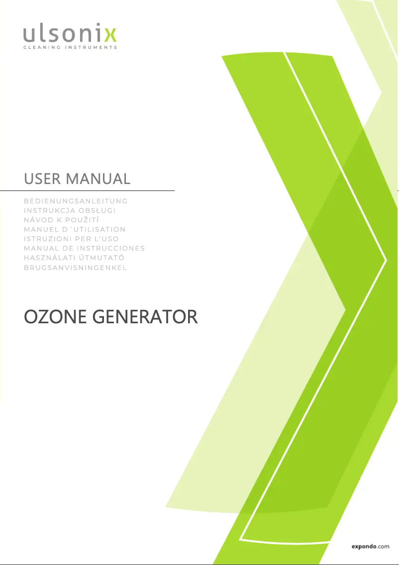 Page n°1 - Manuel utilisateur Ulsonix AIRCLEAN 40G