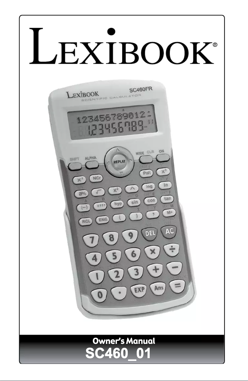 Page 1 de la notice Manuel utilisateur Lexibook SC460