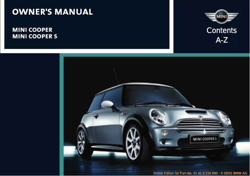 Page 1 de la notice Manuel utilisateur Mini Hardtop (2003)