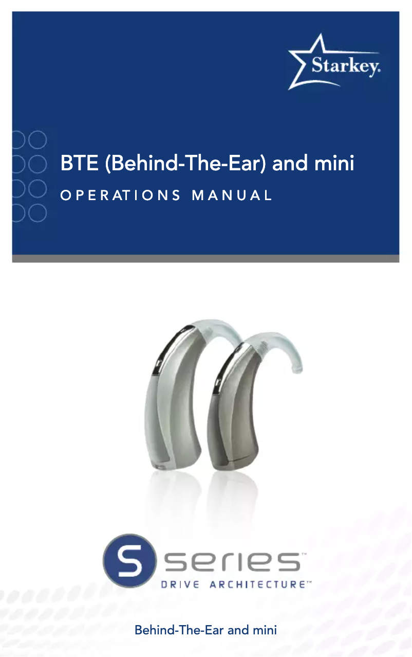 Page 1 de la notice Manuel utilisateur Starkey S series BTE