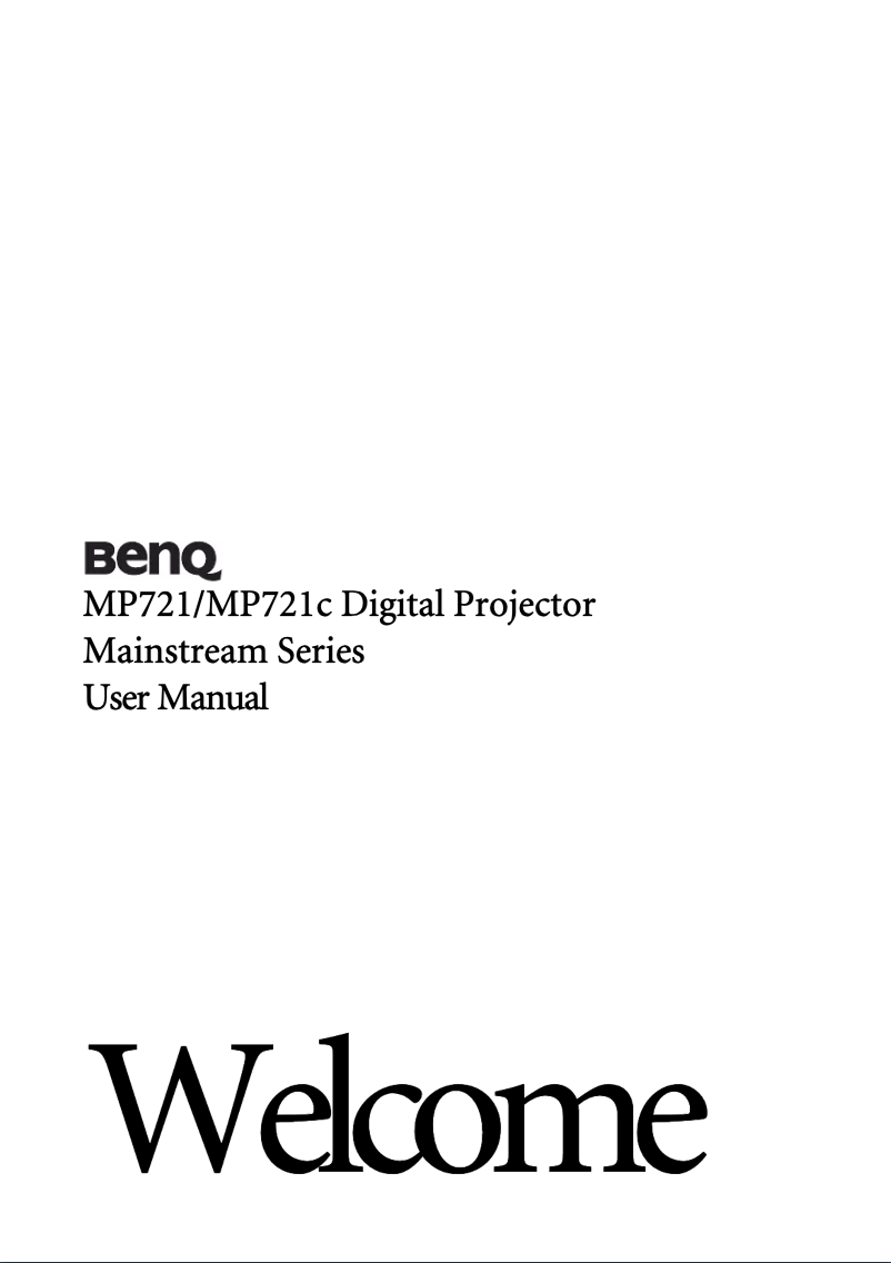 Page 1 de la notice Manuel utilisateur BenQ MP721C