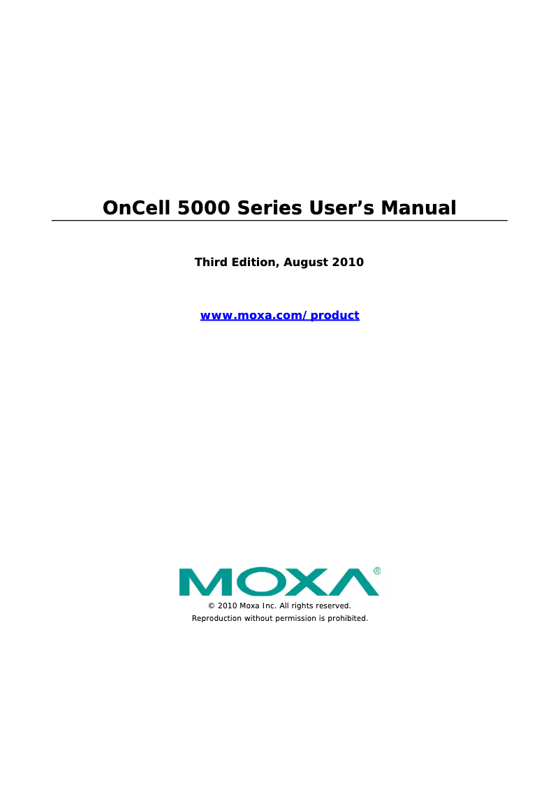 Page 1 de la notice Manuel utilisateur Moxa OnCell 5104