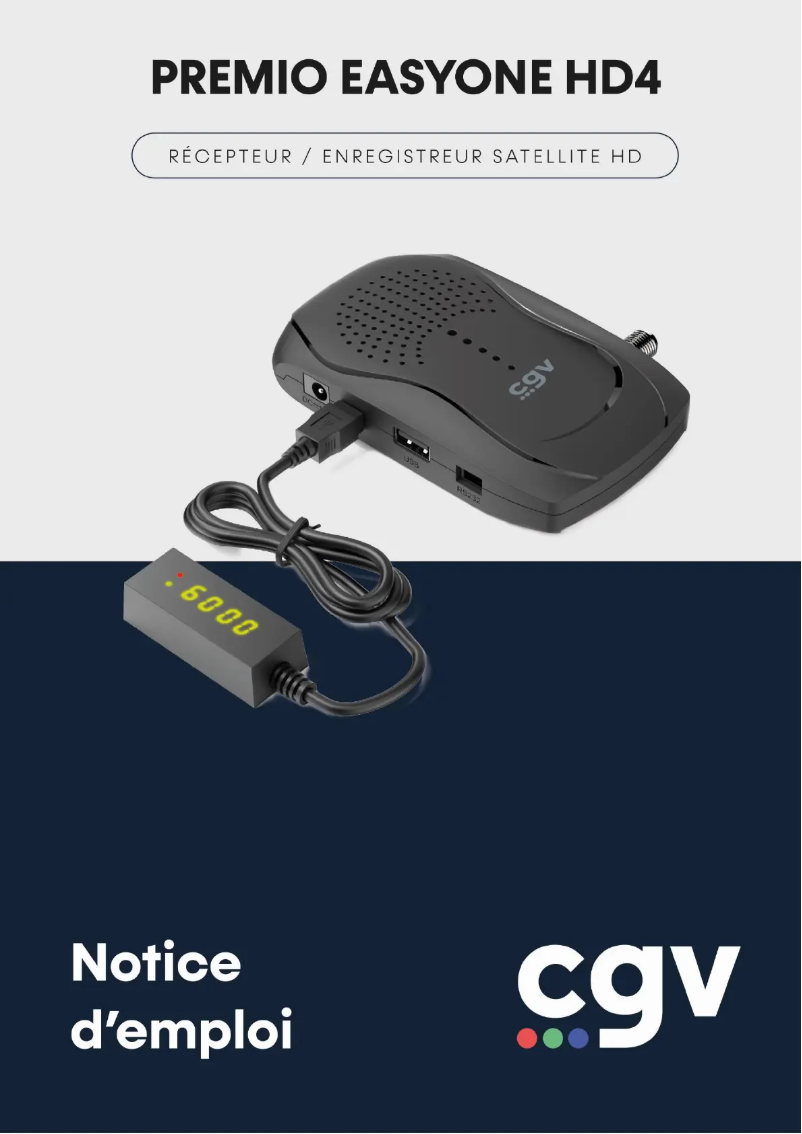 Page 1 de la notice Manuel utilisateur CGV Premio Easyone HD4