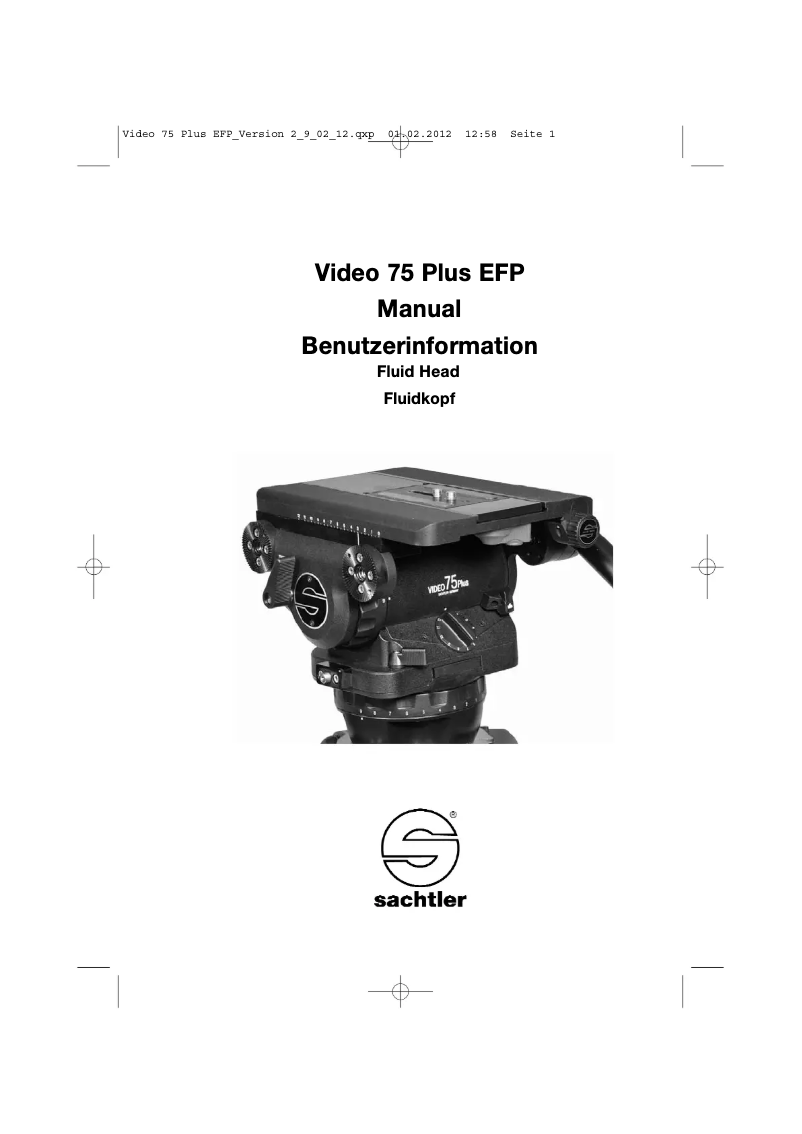 Página 1 del manual Manual de usuario Sachtler Video 75 Plus EFP