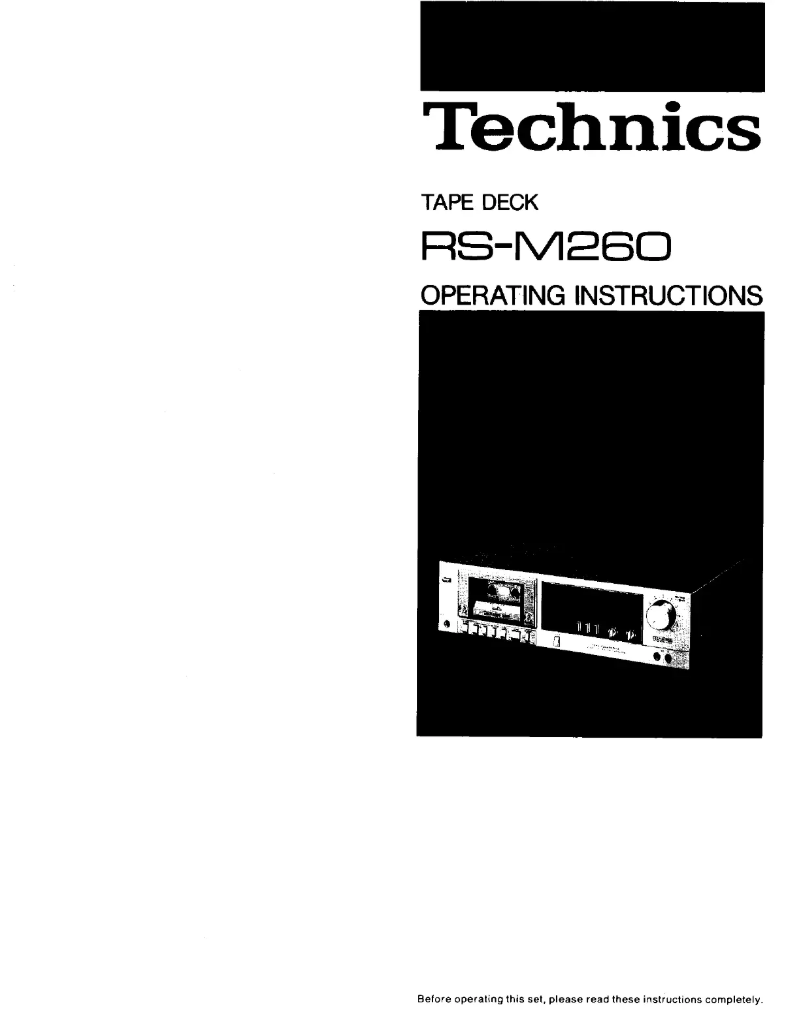 Page 1 de la notice Manuel utilisateur Technics RS-M260