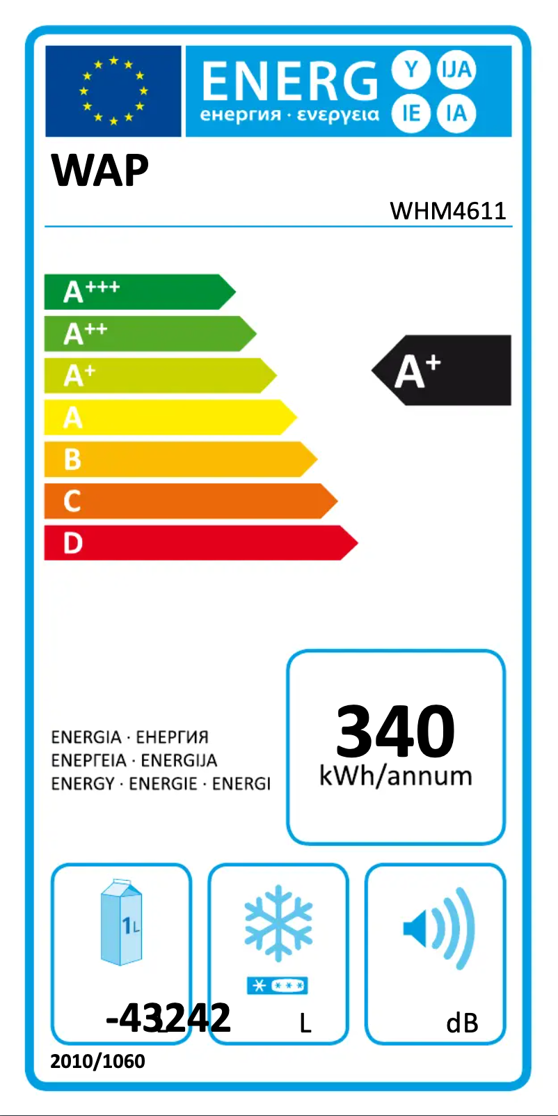 Page n°1 - Label énergétique Whirlpool WHM4611